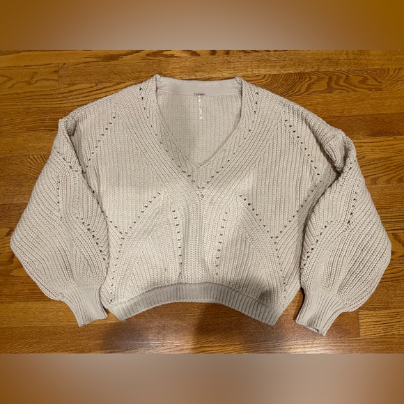 Free People All Day Long V Sweater Size S - Picture 2 of 6